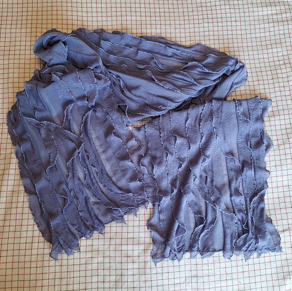 Pretty Ruffle Periwinkle Scarf - Picture 2 of 4